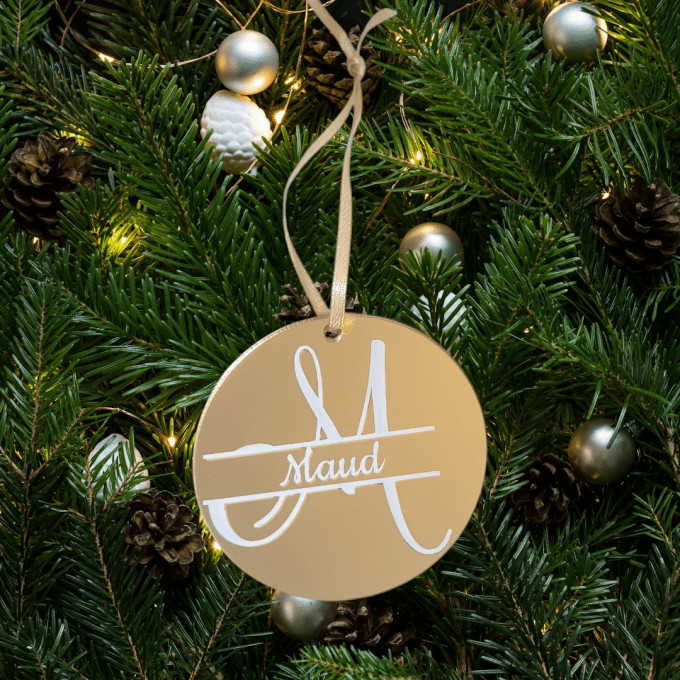 Boule de noël or effet miroir
