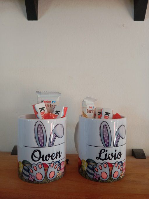 Mug lapin garçon garni